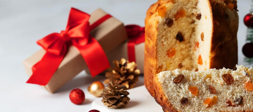 Panettone Italian festive dessert.